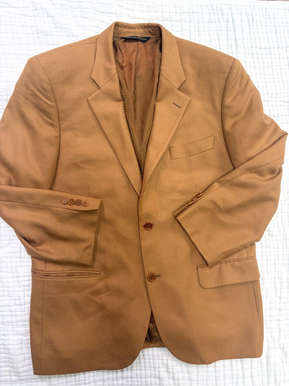 Saks Fifth Avenue Loro Piana Cashmere Sport Coat Men 44R Camel Brown Canada